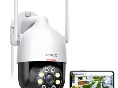 DEKCO 2K WiFi Surveillance Security Camera Outdoor/Home/Dome, Pan-Tilt 360° View, 3MP, Motion Detection and Siren, 2-Way