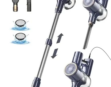 DEVOAC I8 Corded Vacuum Cleaner, 600W 23KPa Stick Vacuum, Free-Stand 6 in 1 Powerful Lightweight Handheld Vacuum for Hard