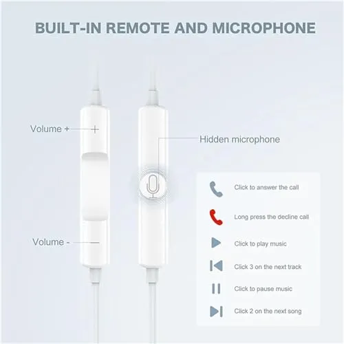 Ealitak 2 Packs iPhone Headphones for Apple Earbuds Wired Lightning Earphones [Apple MFi Certified] (Built-in Mic and Volume
