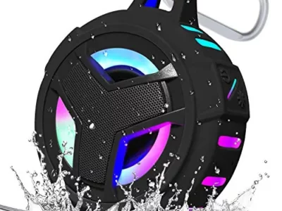 EBODA Bluetooth Shower Speaker, Portable Bluetooth Speakers, IP67 Waterproof Wireless Speaker with LED Light, Floating,