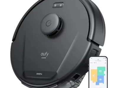 eufy Clean L60 Robot Vacuum, Ultra Strong 5,000 Pa Suction, iPath Laser Navigation, for Deep Floor Cleaning, Ideal for Hair,