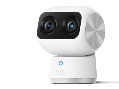 eufy Security Indoor Cam S350, Dual Cameras, 4K UHD Resolution Security Camera with 8× Zoom and 360° PTZ, Human/Pet AI,