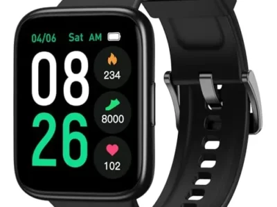 EURANS Smart Watch 44mm, AMOLED Fitness Watch with Heart Rate/Sleep Monitor Steps Calories Counter, IP68 Waterproof Activity