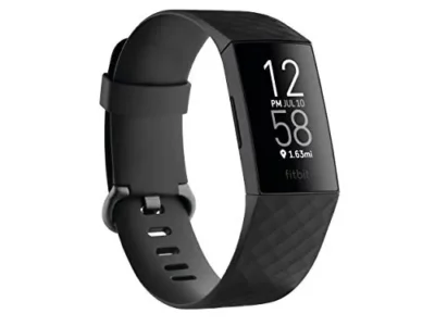 Fitbit Charge 4 Fitness and Activity Tracker with Built-in GPS, Heart Rate, Sleep & Swim Tracking, Black/Black, One Size (S