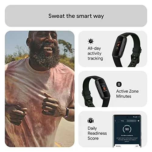 Fitbit Inspire 3 Health &-Fitness-Tracker with Stress Management, Workout Intensity, Sleep Tracking, 24/7 Heart Rate and