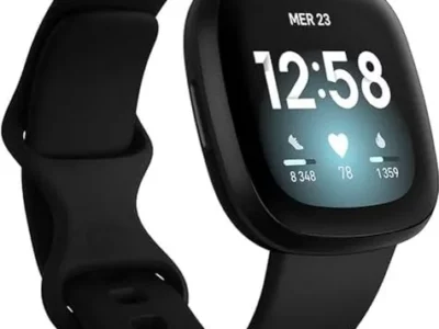 Fitbit Versa 3 Health & Fitness Smartwatch with GPS, 24/7 Heart Rate, Alexa Built-in, 6+ Days Battery, Black/Black, One Size