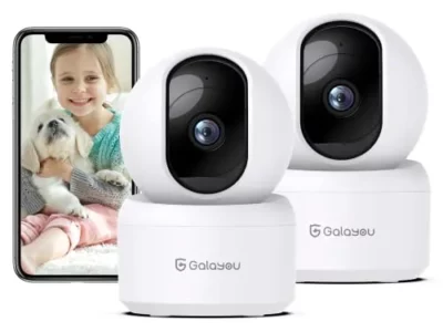 GALAYOU Indoor Security Camera 2K, Pet Camera, 360 Degree WiFi Home Security Camera for Baby/Elder/Nanny with Night Vision,