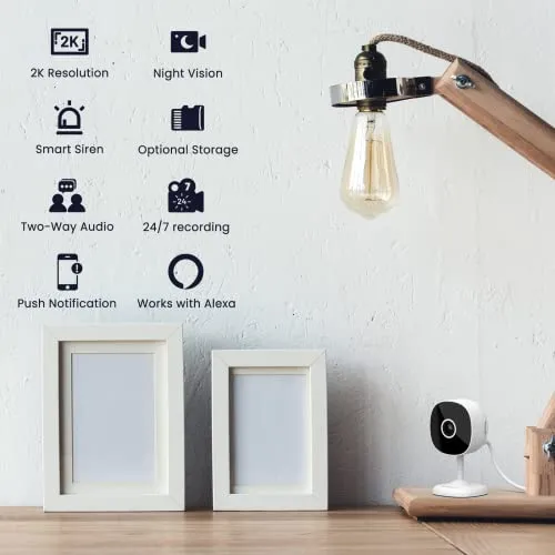 GALAYOU WiFi Camera 2K, Indoor Home Security Cameras for Baby/Elder/Dog/Pet Camera with Phone app,24/7 SD Card Storage,Works