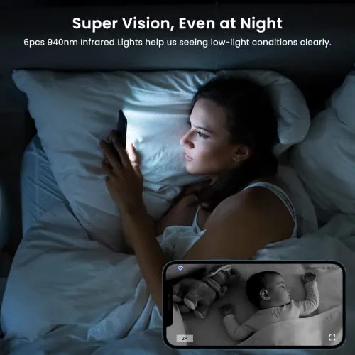 GALAYOU WiFi Camera 2K, Indoor Home Security Cameras for Baby/Elder/Dog/Pet Camera with Phone app,24/7 SD Card Storage,Works