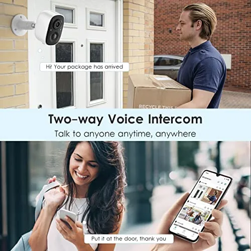 GMK Security Camera Wireless Outdoor, 1080P Color Night Vision AI Motion Detection 2-Way Talk Battery Powered WiFi Home