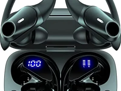 GOLREX Wireless Earbuds Bluetooth Headphones 80Hrs Playtime Ear Buds Power Display Wireless Charging Case Over-Ear Earbud