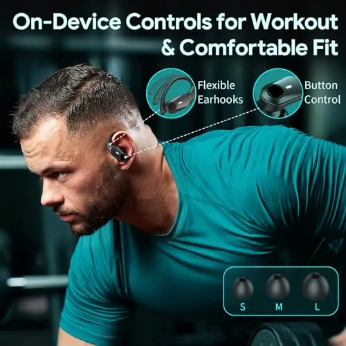 GOLREX Wireless Earbuds Bluetooth Headphones 80Hrs Playtime Ear Buds Power Display Wireless Charging Case Over-Ear Earbud