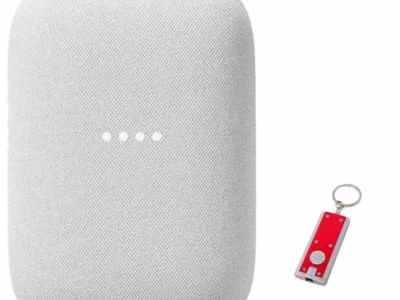 Google Audio Bluetooth Speaker with Keychain LED - Wireless Music Streaming - Chalk Bluetooth speaker