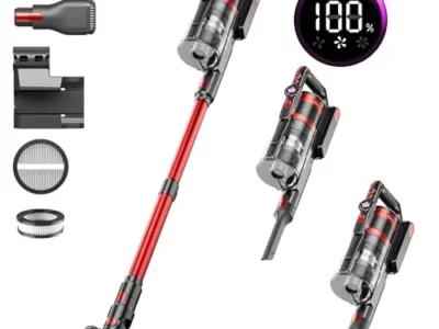 HOMPANY Cordless Vacuum Cleaner, 40Kpa/500W Stick Vacuum with Smart Display, 2024 Newest Dual Handle Vacuum Cleaners for