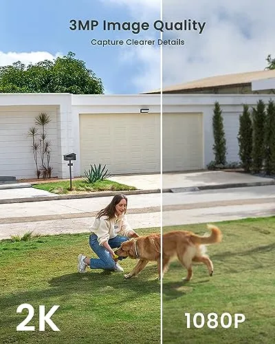 ieGeek Security Cameras Wireless Outdoor, 2K 3MP Battery Powered WiFi Security Camera with Spotlight & Siren Alarm, 2-Way