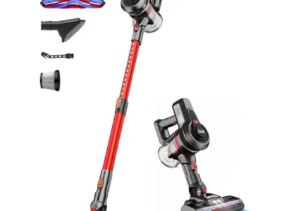 INSE Cordless Vacuum Cleaner, 6-in-1 Powerful Stick Vacuum, Rechargeable Vacuum Cleaner with 2200m-A-h Battery Up to 45 Mins