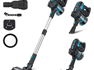 INSE Cordless Vacuum Cleaner, 6-in-1 Rechargeable Stick Vacuum, 45mins Runtime, Lightweight 2200mAh Battery Vacuum,