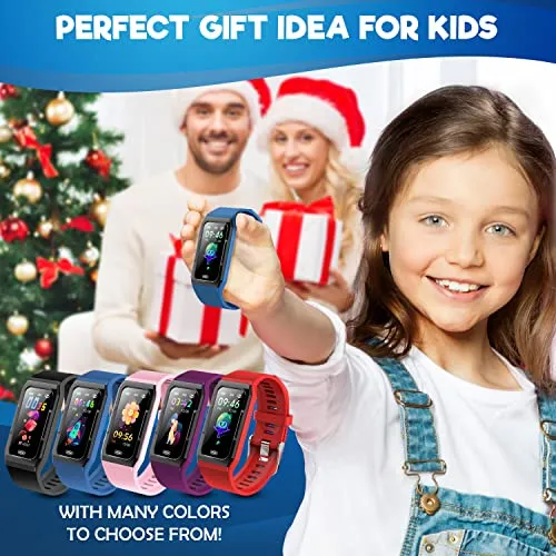 Inspiratek Kids Fitness Tracker for Girls and Boys (Age 5-16) - Waterproof Fitness Watch for Kids with Heart Rate Monitor,