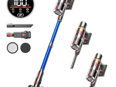 JASTIP Cordless Vacuum Cleaner, 40Kpa/500W High Suction Cordless Stick Vacuum, Up to 60 Mins Runtime, LED Touch Screen