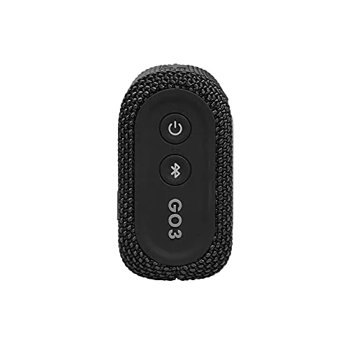 JBL Go 3: Portable Speaker with Bluetooth, Built-in Battery, Waterproof and Dustproof Feature - Black Bluetooth speaker -
