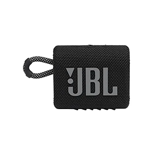 JBL Go 3: Portable Speaker with Bluetooth, Built-in Battery, Waterproof and Dustproof Feature - Black Bluetooth speaker