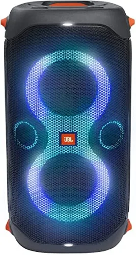 JBL PartyBox 110 - Portable Party Speaker with Built-in Lights, Powerful Sound and deep bass, Black Bluetooth speaker - side