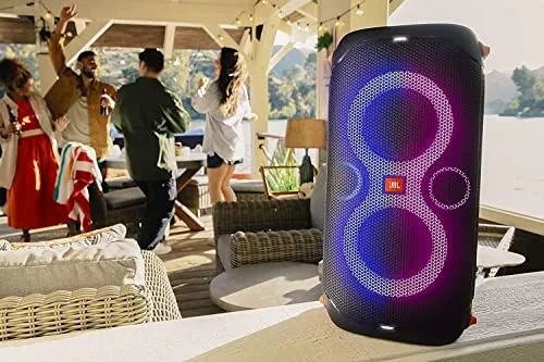 JBL PartyBox 110 - Portable Party Speaker with Built-in Lights, Powerful Sound and deep bass, Black Bluetooth speaker -