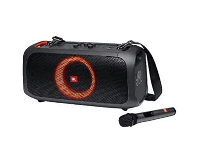 JBL PartyBox On-The-Go Powerful Portable Bluetooth Party Speaker with Dynamic Light Show, black Bluetooth speaker