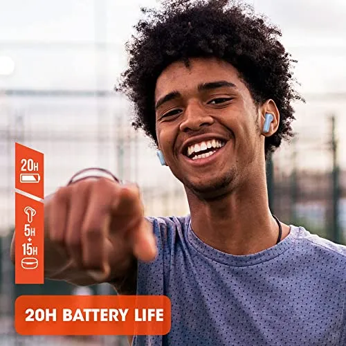 JBL Vibe 200TWS True Wireless Earbuds - Black, Small earbuds - in use