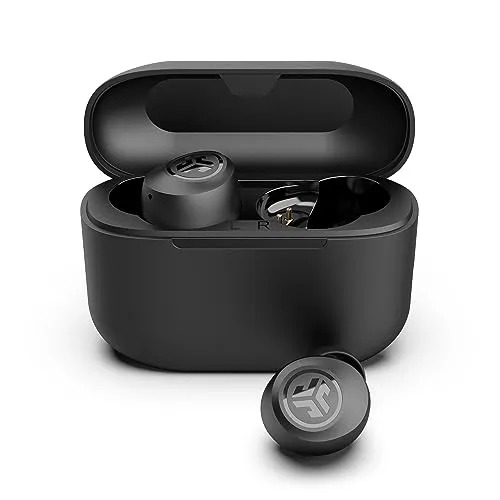 JLab Go Air Pop True Wireless Bluetooth Earbuds + Charging Case, Black, Dual Connect, IPX4 Sweat Resistance, Bluetooth 5.1