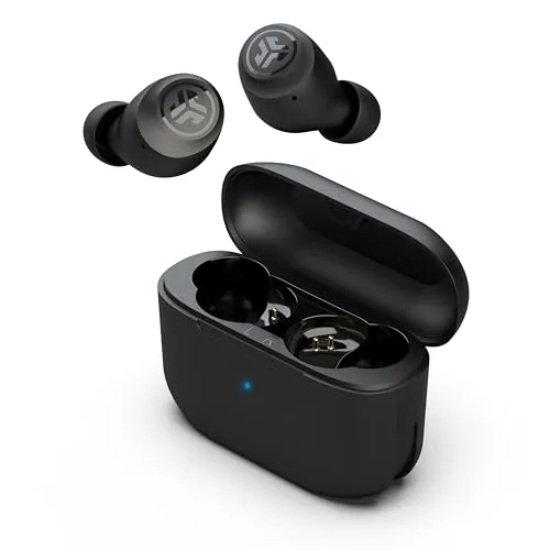 JLab Go Air Pop True Wireless Bluetooth Earbuds + Charging Case, Black, Dual Connect, IPX4 Sweat Resistance, Bluetooth 5.1