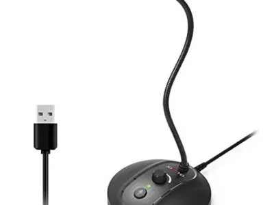 JOUNIVO USB Computer Microphone with Mute Button, Plug&Play Condenser, Desktop, PC, Laptop, Mac, PS4 Mic -360 Gooseneck