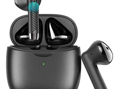 Jxrev Wireless Bluetooth 5.3 Earbuds Stereo Bass, Headphones in Ear Noise Cancelling Mic, IP7 Waterproof Sports, 32H