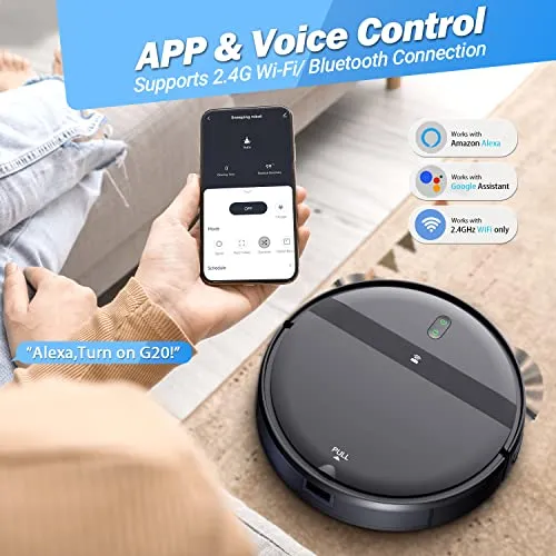 Kilgone Robot Vacuum and Mop Combo, WiFi/App/Alexa, 2 in 1 Robot Vacuum Cleaner with Tangle-Free Cyclone Suction, Scheduled