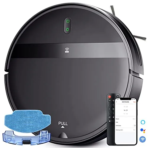 Kilgone Robot Vacuum and Mop Combo, WiFi/App/Alexa, 2 in 1 Robot Vacuum Cleaner with Tangle-Free Cyclone Suction, Scheduled