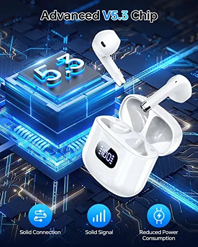 KTGEE Wireless Earbuds, Bluetooth 5.3 Headphones 40Hrs Playtime with Charging Case, IPX5 Waterproof Stereo in-Ear Earphones