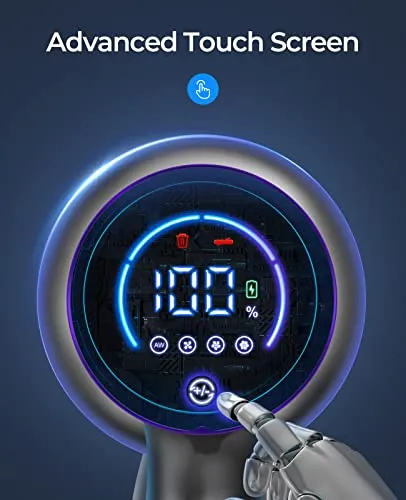 Laresar Cordless Vacuum Cleaner, 400W/33Kpa Stick Vacuum Cleaner with Touch Screen, Up to 50 Mins Runtime, Handheld