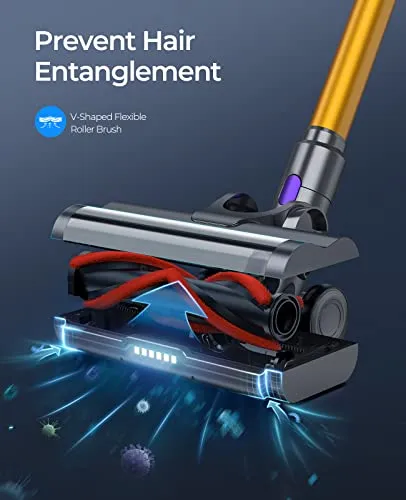 Laresar Cordless Vacuum Cleaner, 400W/33Kpa Stick Vacuum Cleaner with Touch Screen, Up to 50 Mins Runtime, Handheld