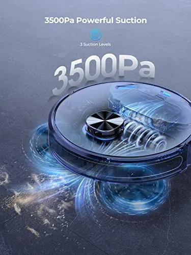 Laresar Robot Vacuum, 3 in 1 Robot Vacuum and Mop with Smart Mapping, Self-Emptying Robotic Vacuum Cleaner Compatible with