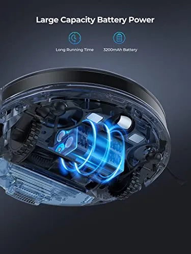 Laresar Robot Vacuum, 3 in 1 Robot Vacuum and Mop with Smart Mapping, Self-Emptying Robotic Vacuum Cleaner Compatible with