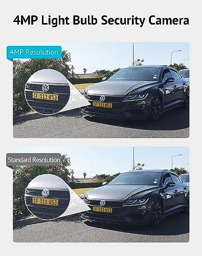 LaView 4MP Bulb Security Camera 2.4GHz,360° 2K Security Cameras Wireless Outdoor Indoor Full Color Day and Night, Motion