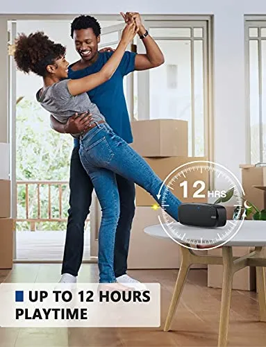 LENRUE Bluetooth Speaker, Wireless Portable Speaker with Loud Stereo Sound, Rich Bass, 12-Hour Playtime, Built-in Mic.