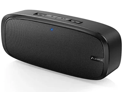 LENRUE Bluetooth Speaker, Wireless Portable Speaker with Loud Stereo Sound, Rich Bass, 12-Hour Playtime, Built-in Mic.