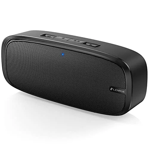 LENRUE Bluetooth Speaker, Wireless Portable Speaker with Loud Stereo Sound, Rich Bass, 12-Hour Playtime, Built-in Mic.