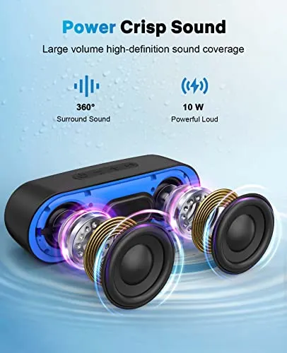 LENRUE Bluetooth Speakers, Waterproof Portable Speakers with TWS, 24 Playtime, Stereo Sound, Wireless for Home Shower Pool