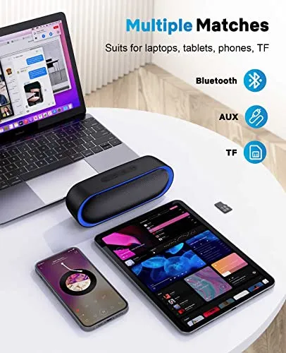 LENRUE Bluetooth Speakers, Waterproof Portable Speakers with TWS, 24 Playtime, Stereo Sound, Wireless for Home Shower Pool