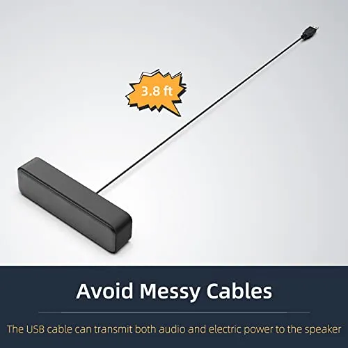 LIELONGREN [Upgraded] USB Computer /Laptop Speaker with Stereo Sound & Enhanced Bass, Portable Mini Sound Bar for Windows