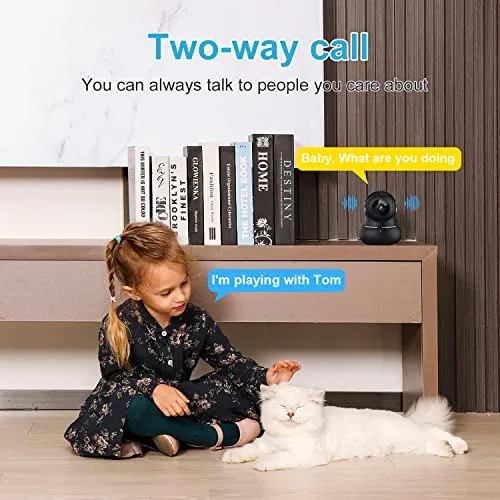 litokam 2K Indoor Camera, Litokam 360 Pan/Tilt Cameras for Home Security, Pet Camera with Phone APP, WiFi Camera with Motion