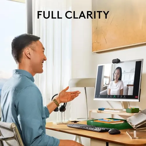 Logitech Brio 101 Full HD 1080p Webcam Made for Meetings and Works for Streaming — Auto-Light Balance, Built-in Mic, Privacy