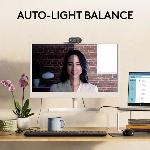Logitech Brio 101 Full HD 1080p Webcam Made for Meetings and Works for Streaming — Auto-Light Balance, Built-in Mic, Privacy